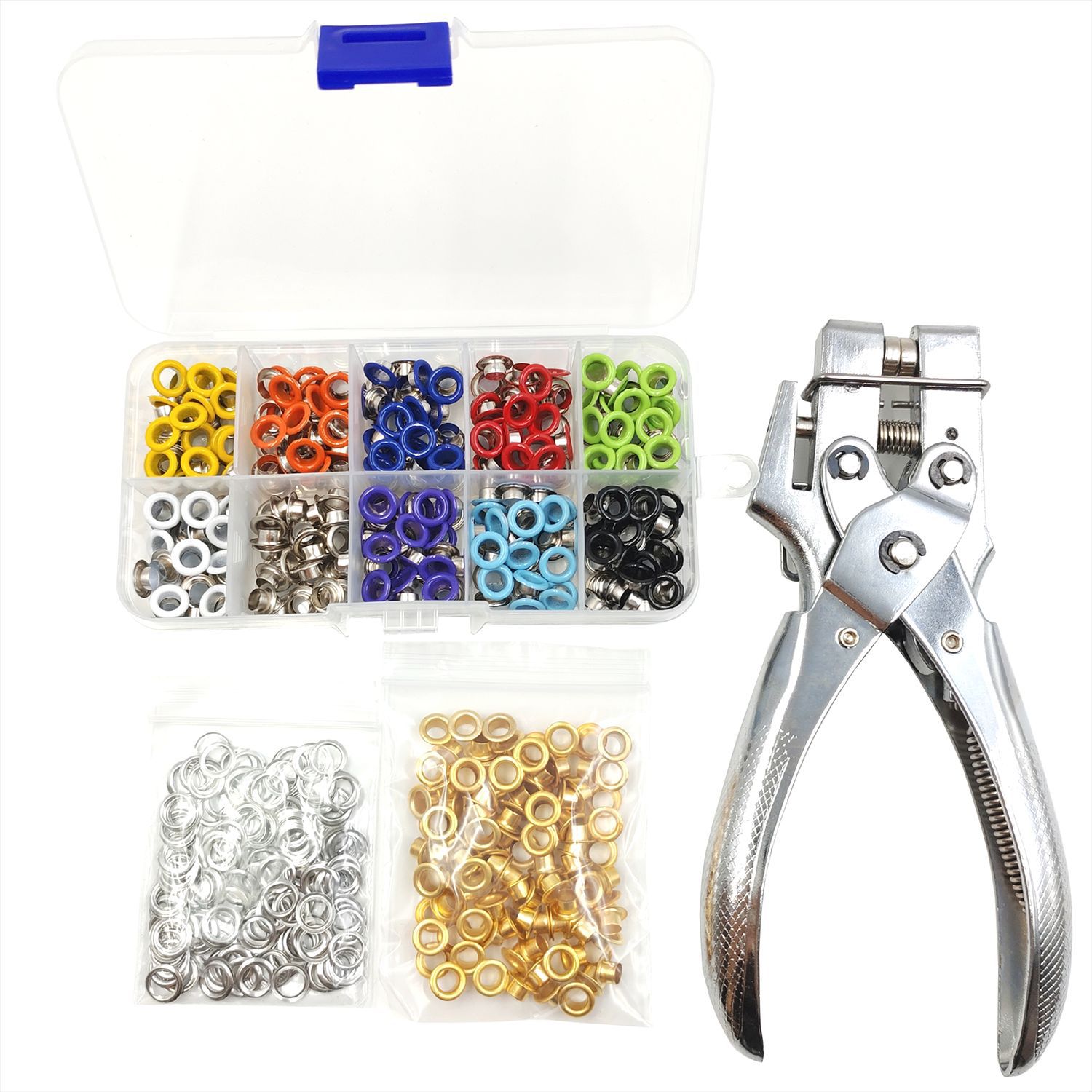 Leatherwork Hand Press - 101Pcs Dual-Purpose Tool Grommet Eyelet Pliers