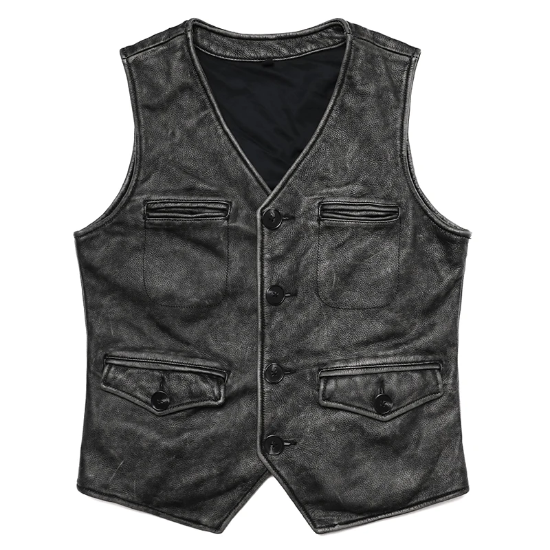 New Gery Vintage Genuine Leath – Leather Work Vest For Men recenzja i cena