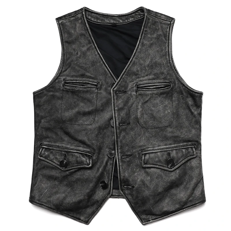 New Gery Vintage Genuine Leath – Leather Work Vest For Men recenzja i cena