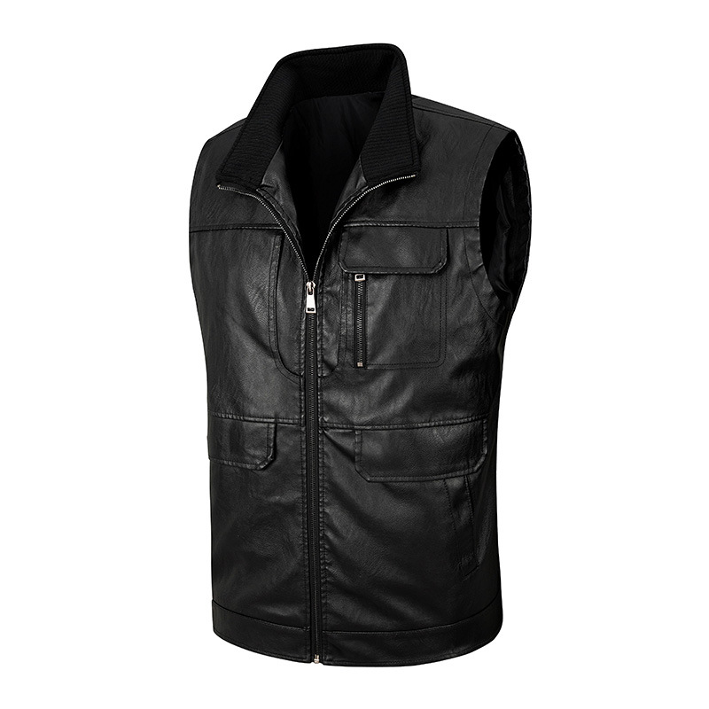 Men's leather vest, thin stand – Leather Work Vest For Men recenzja i cena