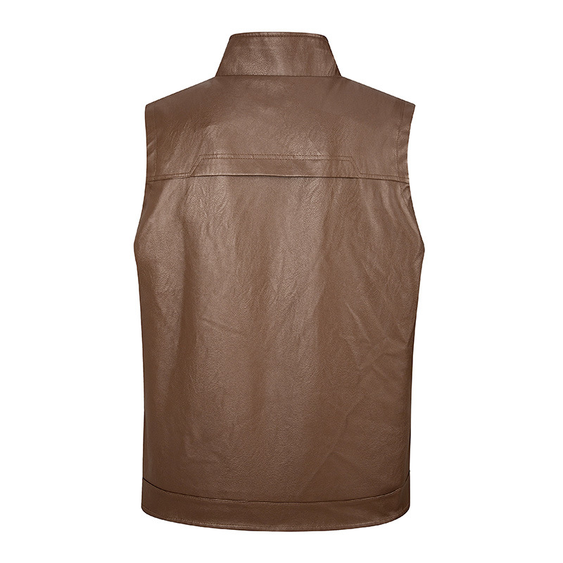 Men's leather vest, thin stand – Leather Work Vest For Men recenzja i cena