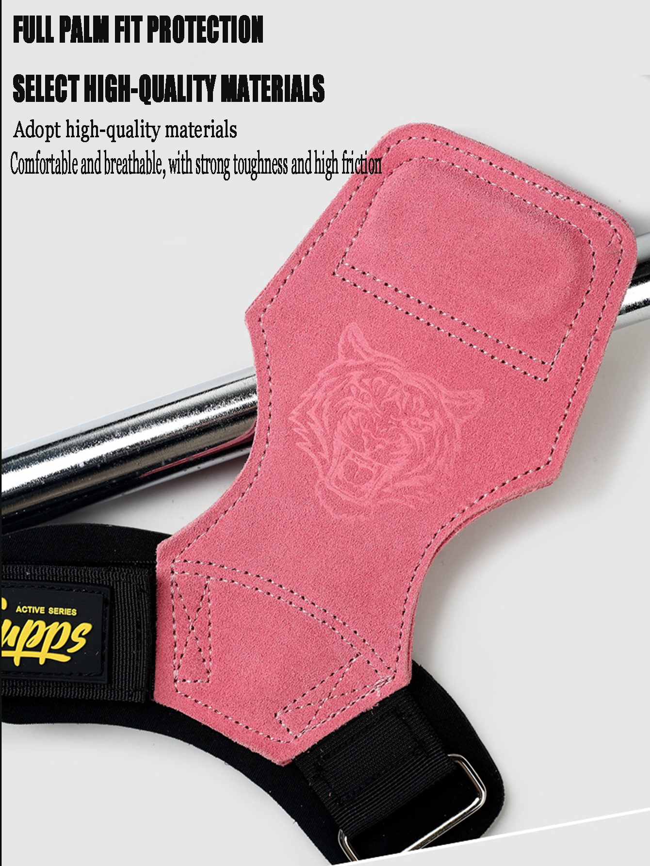 1Pair Cowhide Gym Gloves Grips – Leather Workout Belt recenzja i cena