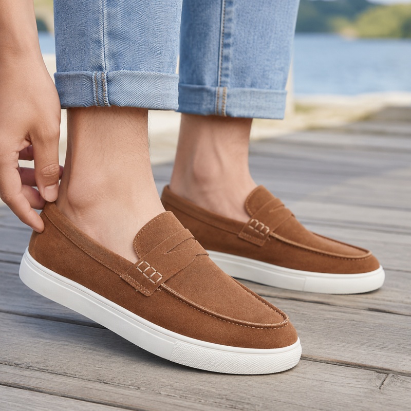 Suede Leather Men's Casual Sho – Leatherwork Clamp recenzja i cena