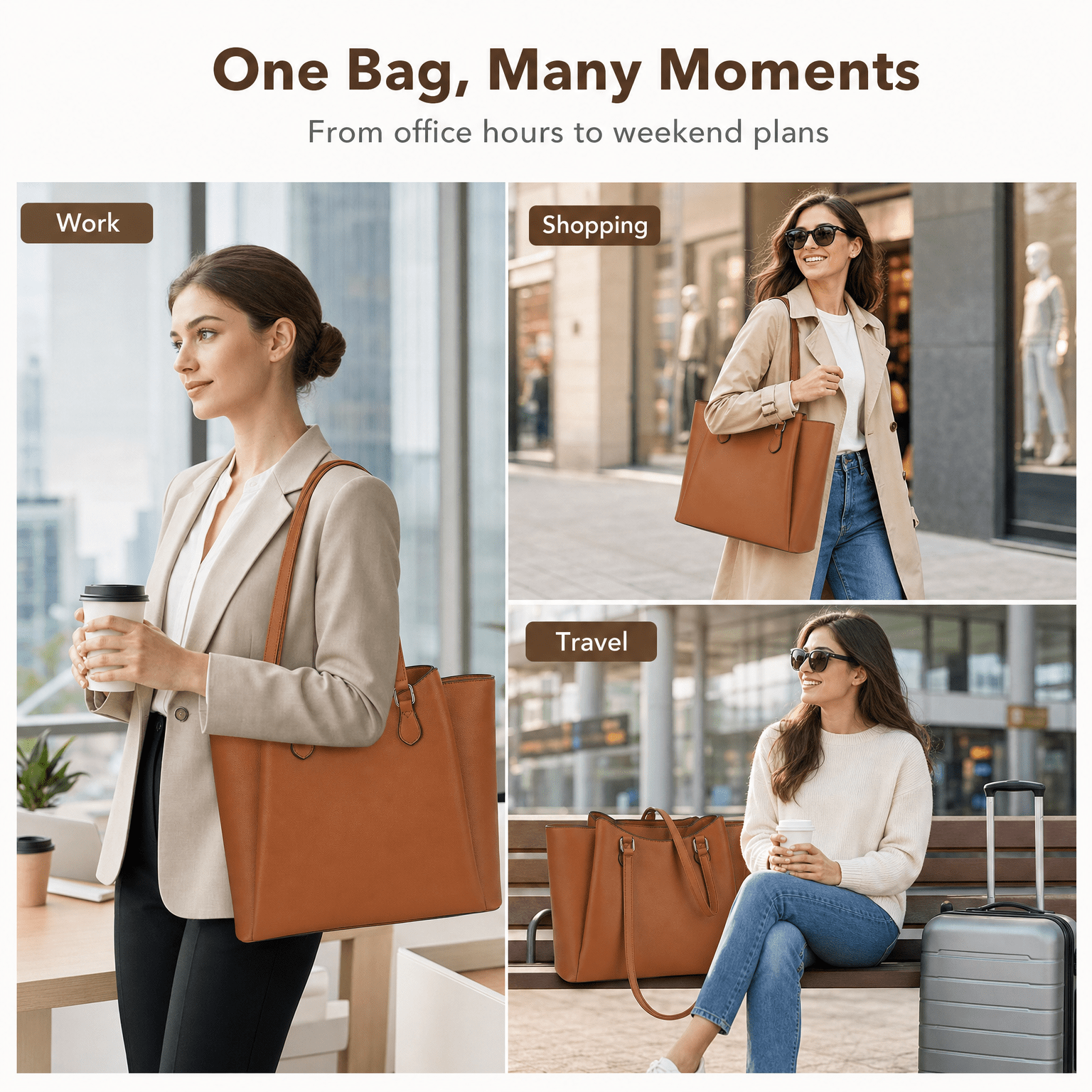 Tote Bag for Women, Large PU L – Leather Works recenzja i cena