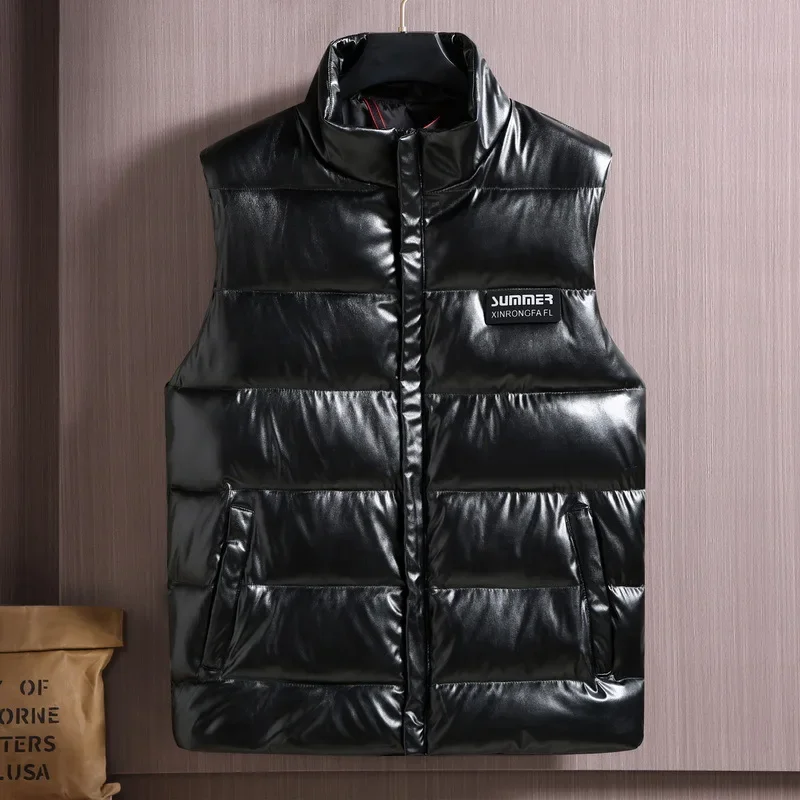 Plus Size Sleeveless Jackets M – Leather Work Vest For Men recenzja i cena