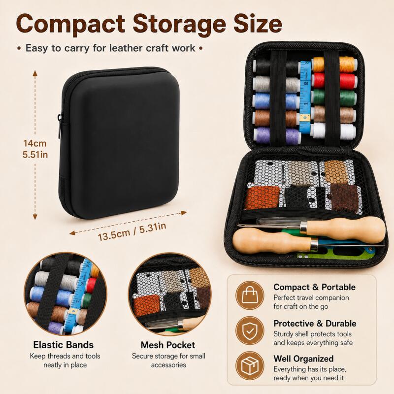 Leather Sewing Kit with Waxed  – Leatherwork Hand Sewing Needles recenzja i cena