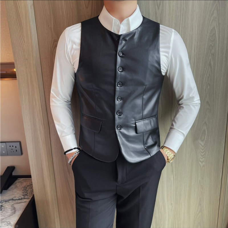 2025 Autumn Men's Casual Leath – Leather Work Vest For Men recenzja i cena