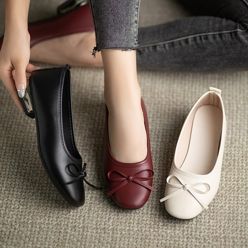 Elegant Bowknot Flat Shoes for – Leather Works recenzja i cena
