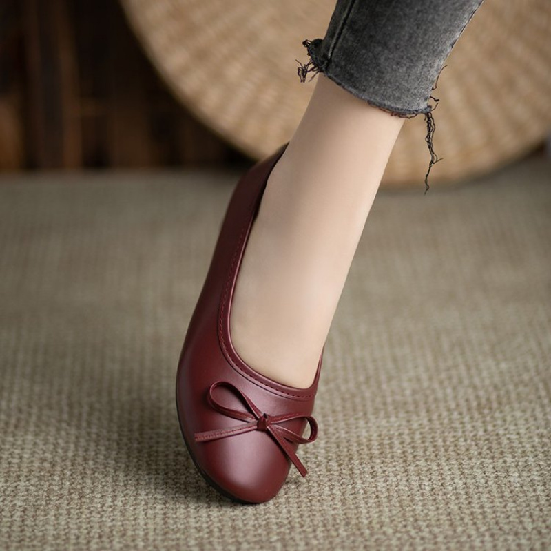 Elegant Bowknot Flat Shoes for – Leather Works recenzja i cena