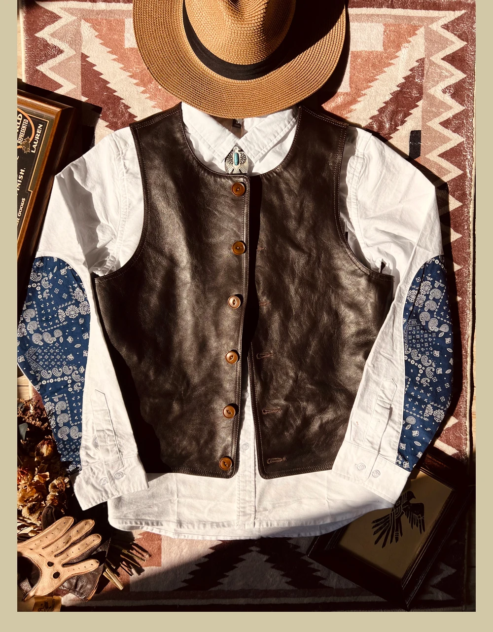 YR!Free shipping.Japanese Vint – Leather Work Vest For Men recenzja i cena