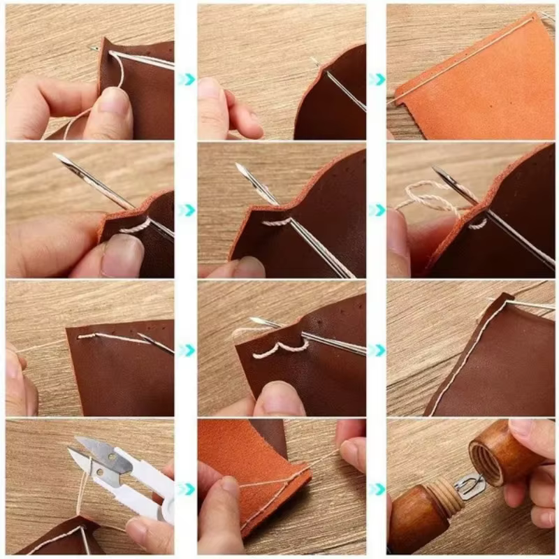 1 Set Leather Sewing Stitching – Waxed Thread Linen recenzja i cena