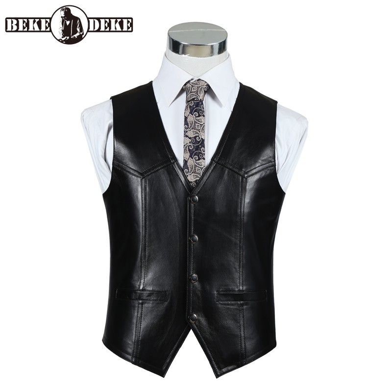 Genuine Leather Sheepskin Vest – Leather Work Vest For Men recenzja i cena
