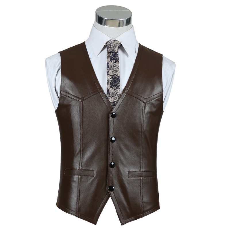 Genuine Leather Sheepskin Vest – Leather Work Vest For Men recenzja i cena