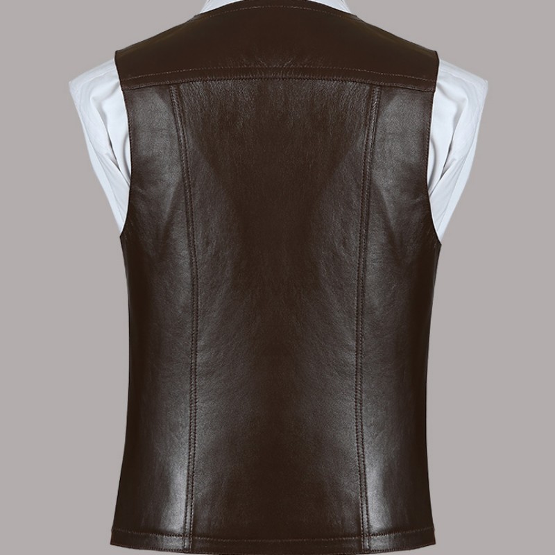 Genuine Leather Sheepskin Vest – Leather Work Vest For Men recenzja i cena